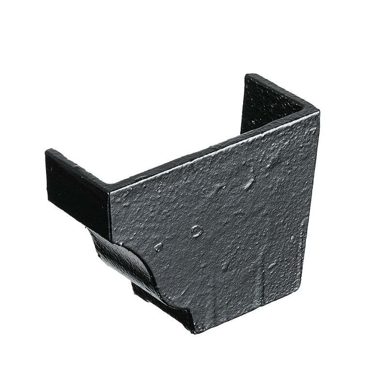 Cast Iron 6x4" Moulded Ogee Gutter Right Hand External Stopend Painted