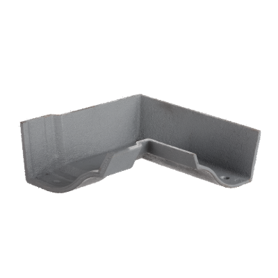 Cast Iron 5" Victorian Ogee Gutter 90 Degree Internal Angle Primed