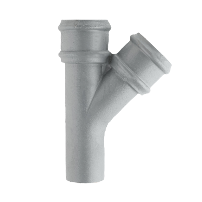 Cast Iron 2.5" Round Uneared 135 Degree Branch Primed