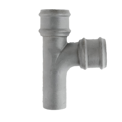 Cast Iron 4" Round Uneared 92.5 Degree Branch Primed