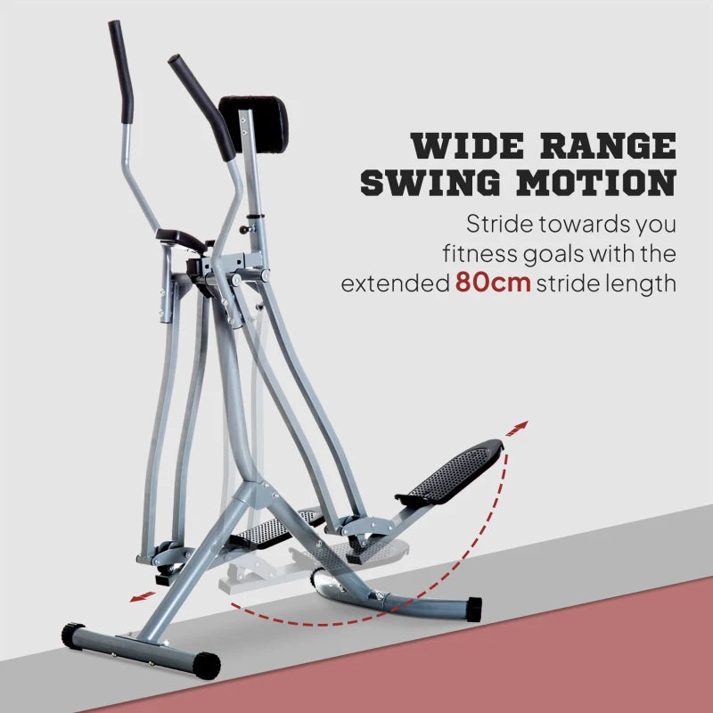 Air Walker Glider Cross Trainer Fitness Machine with LCD Display for Home Gym Grey