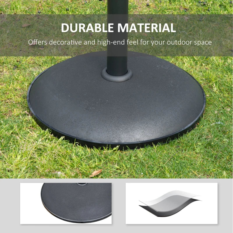 Black Round Concrete Umbrella Base 25kgs - Patio Outdoor Stand