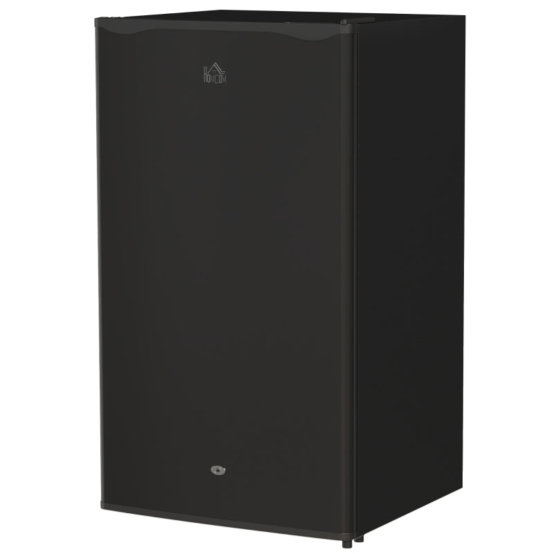 91L Freestanding Under-Counter Fridge with Lock - Stylish Black Mini Refrigerator for Home, Office, or Bar Use