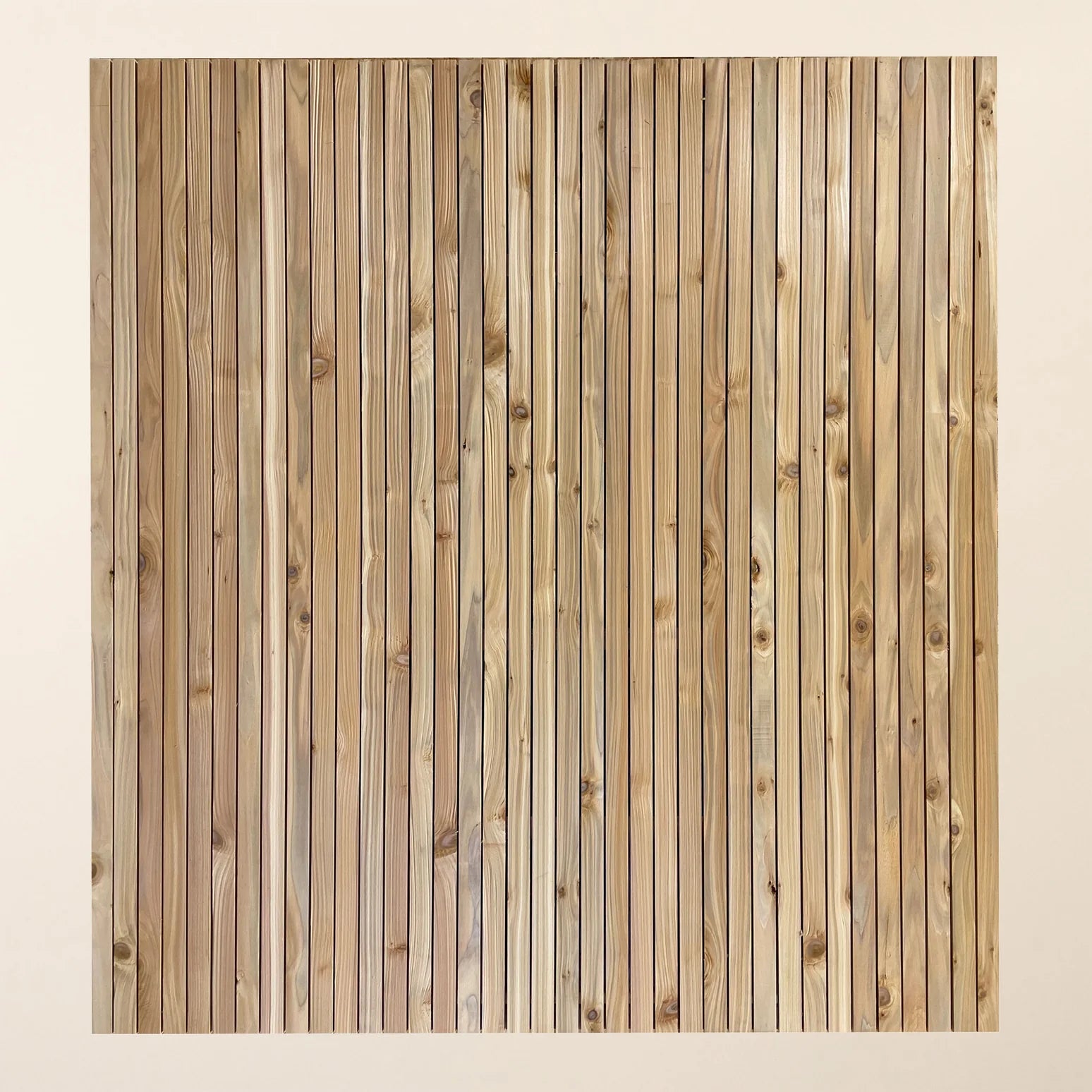 Cedar Larch Vertical Slatted Fence Panels with 6mm Spacings for Modern Garden Fencing