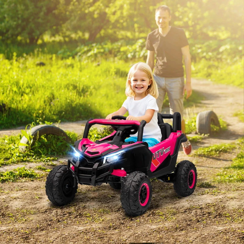 12V Kids Electric Ride On Car with Remote Control and Suspension for Ages 3-5 Pink