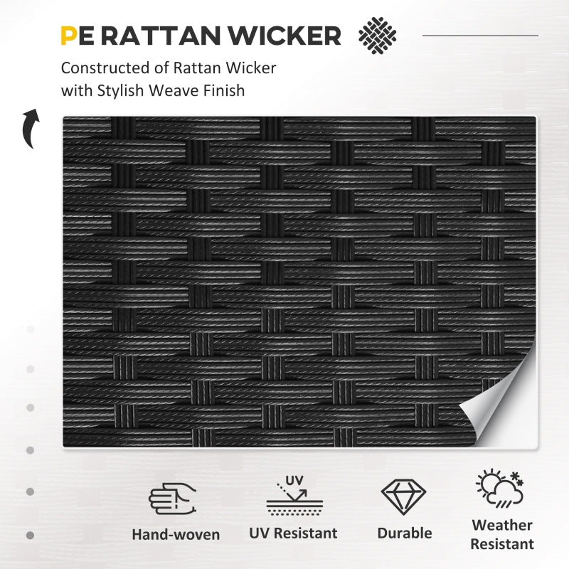 8-Piece Luxe Noir Rattan Corner Sofa Set