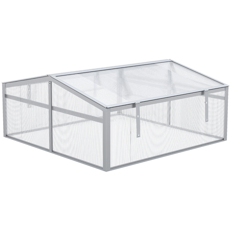 Green Polycarbonate Cold Frame Greenhouse, 100x100cm, Windows