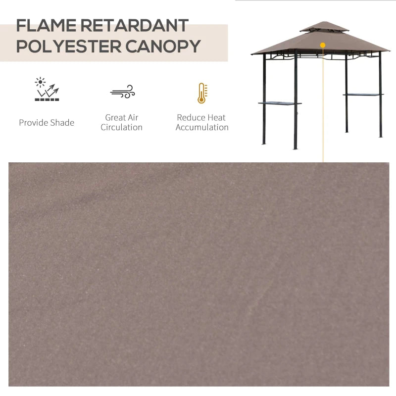 Double-Tier Coffee BBQ Gazebo - 2.5M (8ft) Grill Canopy