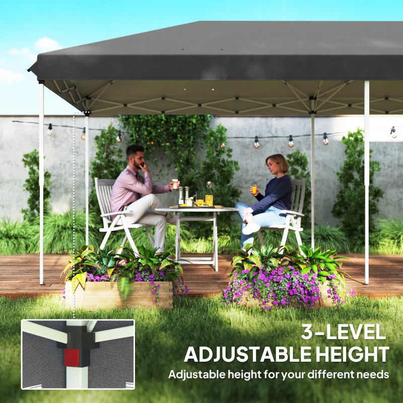 3m x 6m Pop Up Gazebo Tent with Mesh Walls, Outdoor Canopy for Parties & Weddings, Black