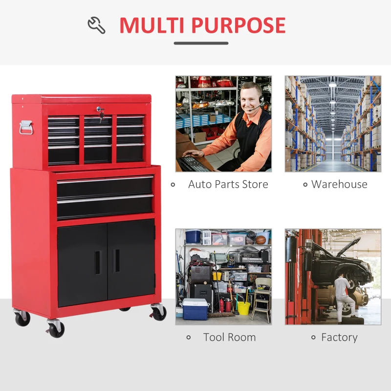 Metal Tool Cabinet with Drawers and Pegboard