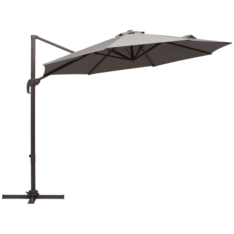 3m Grey Cantilever Garden Parasol