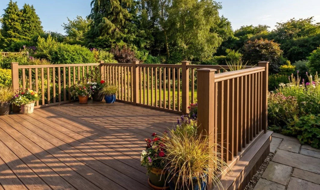 Ambideck Composite Balustrade Kit 1.64m – 2 Handrails, 10 Spindles, 20 Inserts, L-Brackets