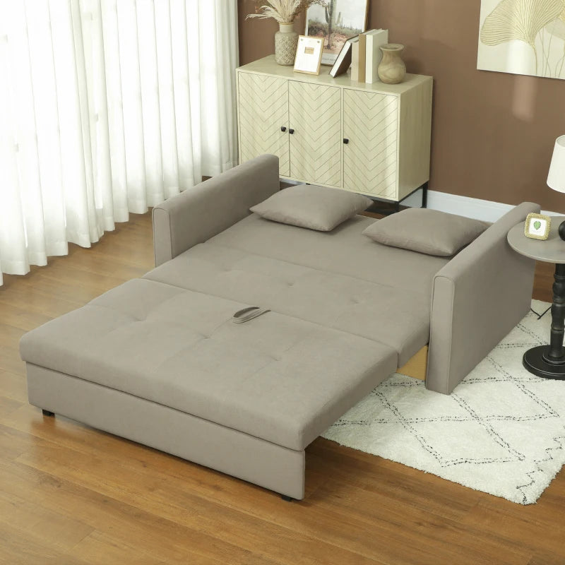 Modern Velvet 2 Seater Sofa Bed with Hidden Storage and Cushions for Living Room or Guest Room
