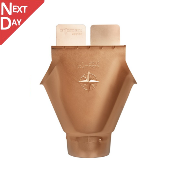 115mm Half Round Copper 80mm Wrap Around Outlet