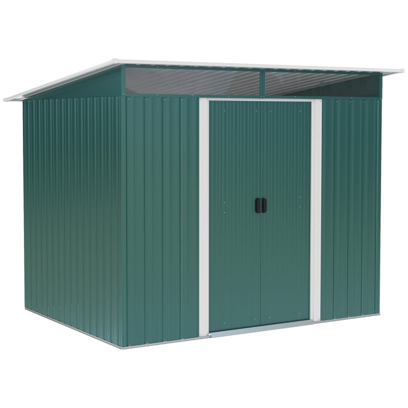 8.5 x 6ft Metal Garden Storage Shed - Green