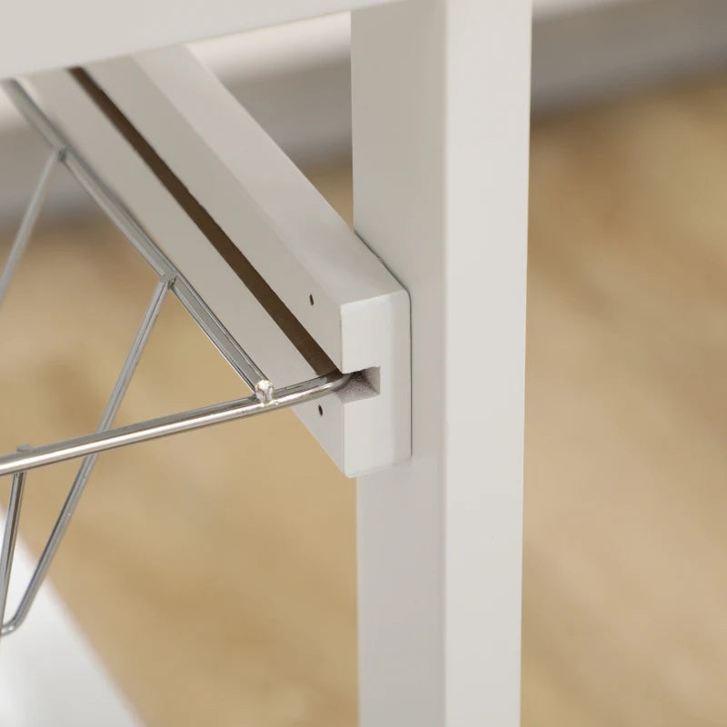 Rolling Kitchen Island Trolley Cart with Bamboo Top, Storage Cabinet, Drawer & Wire Basket - Mobile Utility Cart on Wheels