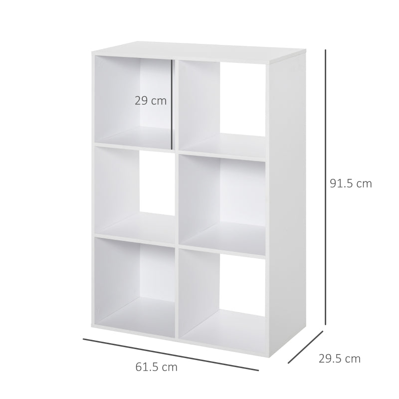 Modern 6-Cube Bookshelf in White - Stylish Storage Solution for Home, Office, or Kids' Room - Versatile Organizer