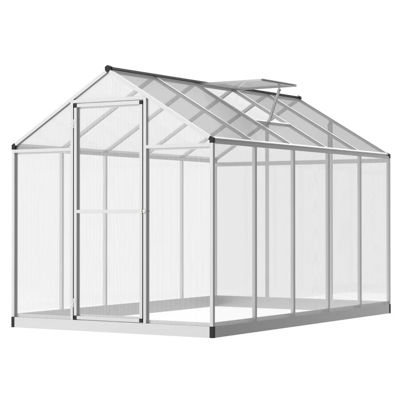 Clear Polycarbonate Walk-In Greenhouse - 303x183x195cm - Green