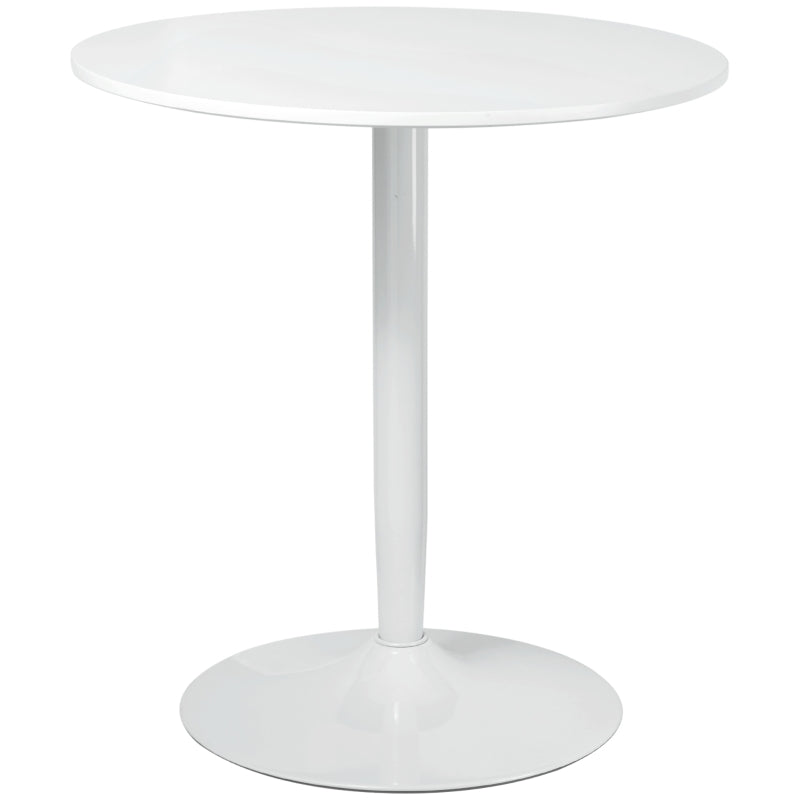Minimalistic White Dining Table for Two - 75H x Φ70cm Modern Design Perfect for Small Spaces