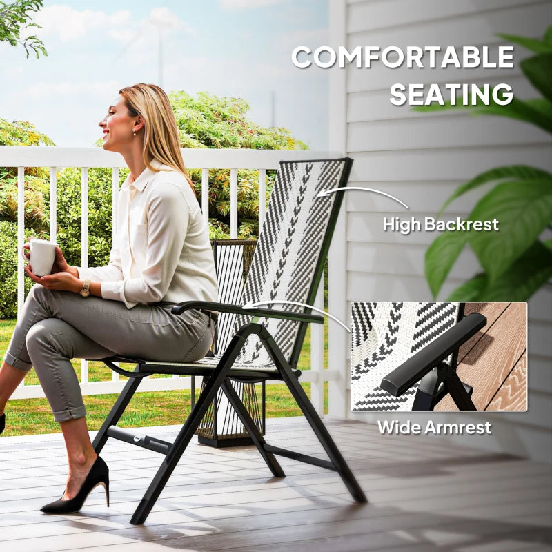 Stylish Black Rattan Reclining Garden Chairs - Comfortable Outdoor Seating for Relaxation and Leisure
