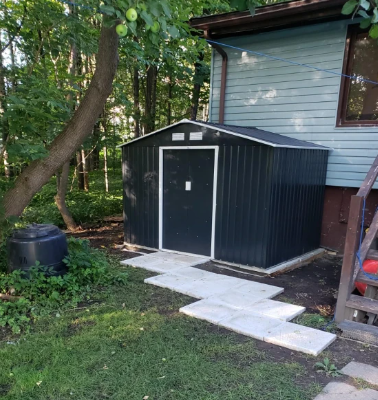 Dark Grey Metal Shed - 9ft x 6ft - With Ventilation