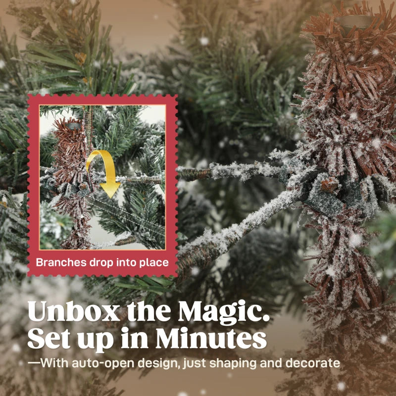 5ft Super Flocked Christmas Tree - Lush Green & White Snowy Tips - Perfect Holiday Decor for Home & Office