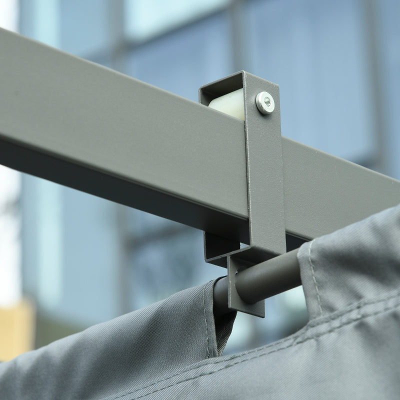 3.6m x 3m Aluminium Pergola with Retractable Roof and Curtains