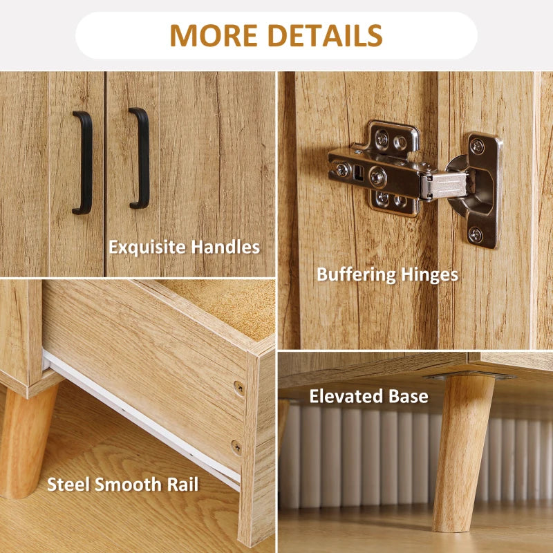 Modern 2 Door Wardrobe with Drawers and Hanging Rail for Stylish Bedroom Storage