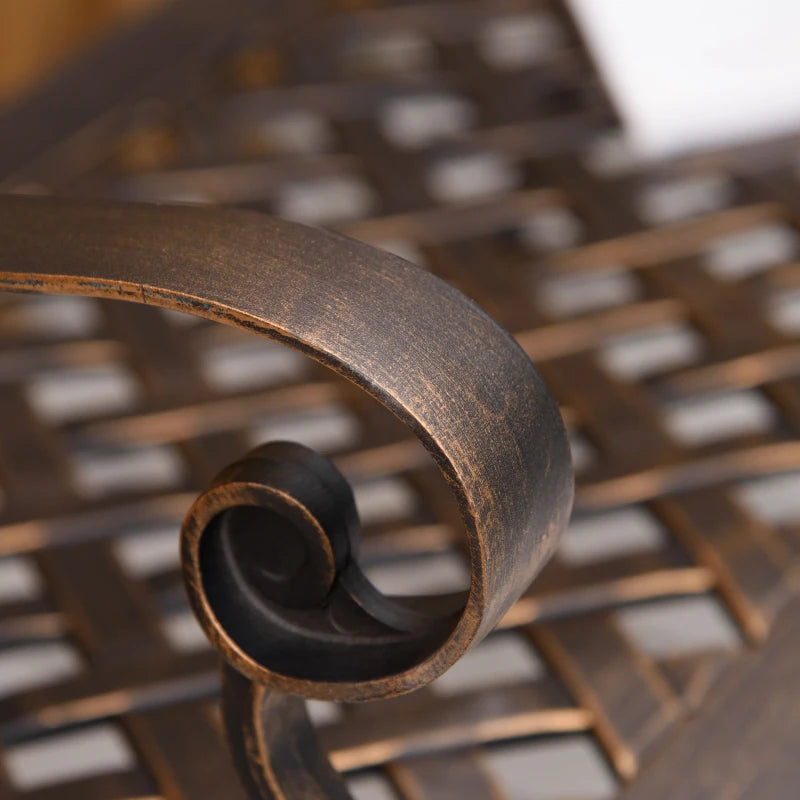 Bronze 2-Seater Cast Aluminium Outdoor Garden Bench