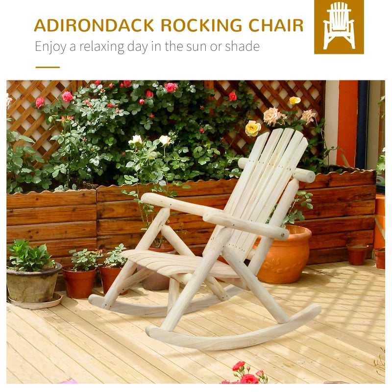 Burlywood Cedar Wood Rocking Adirondack Chair