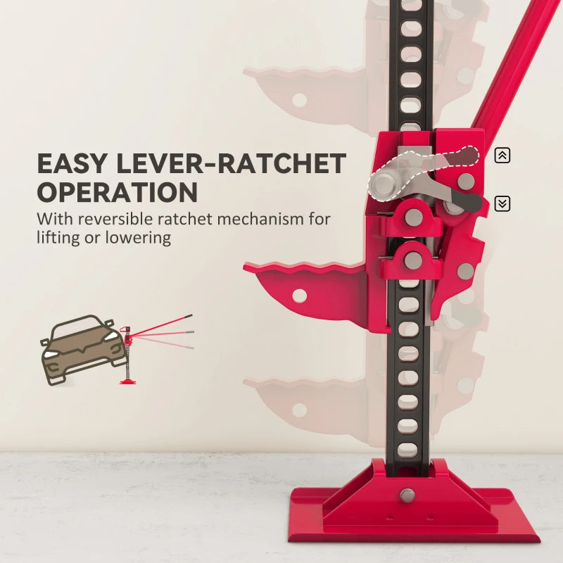 3 Tonne High Lift Farm Jack 33 Inch for 4x4 Tractors Trucks Agricultural Use Red