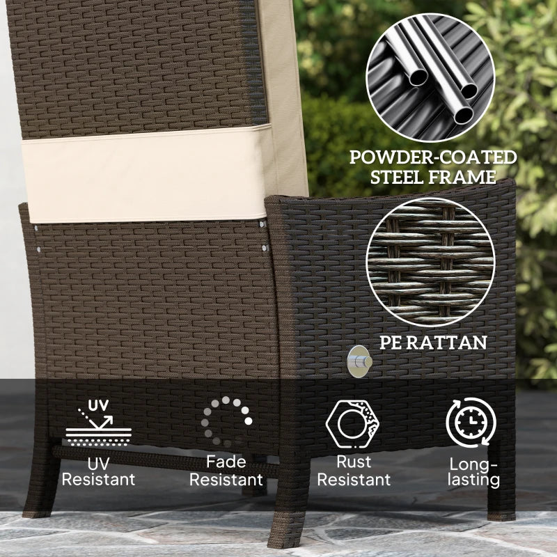 5 Piece Rattan Garden Furniture Set with Sofa Armchairs Footstools and Coffee Table