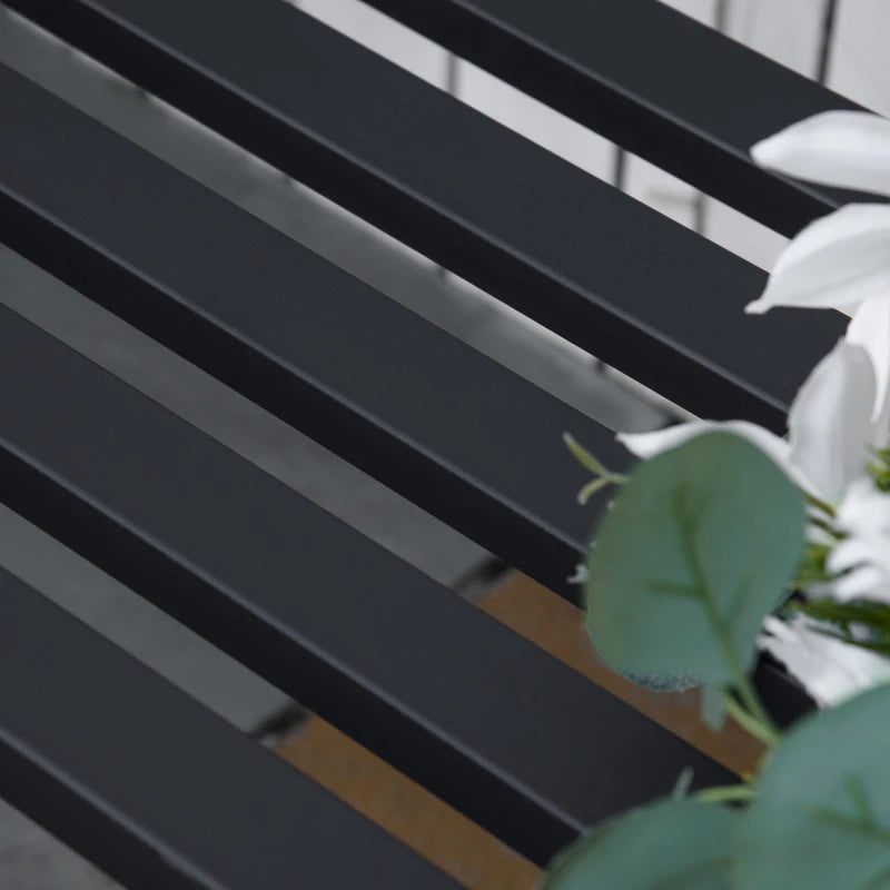 Antique Black 2-Seater Steel Garden Loveseat