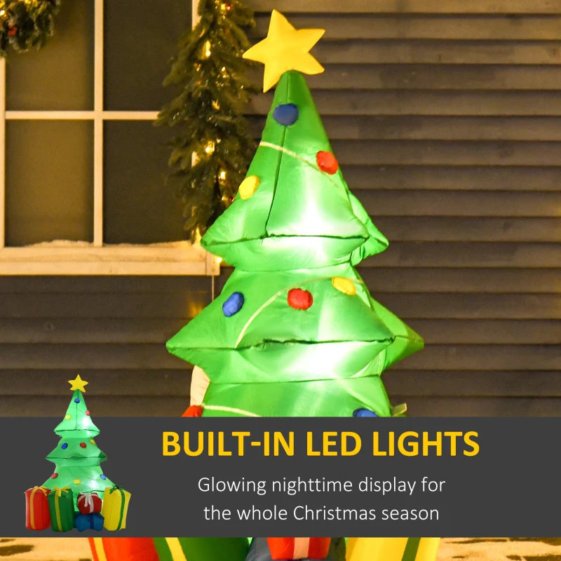 5ft Inflatable Christmas Tree - Air Blown Holiday Decoration with LED Lights for Outdoor Lawn Yard Ornaments