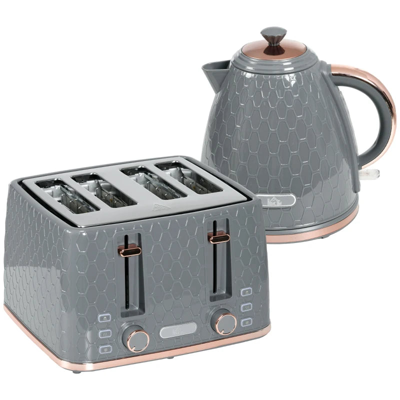 3kW Rapid Boil Grey Honeycomb Kettle - Stylish, Fast Boiling Electric Kettle for Home & Kitchen