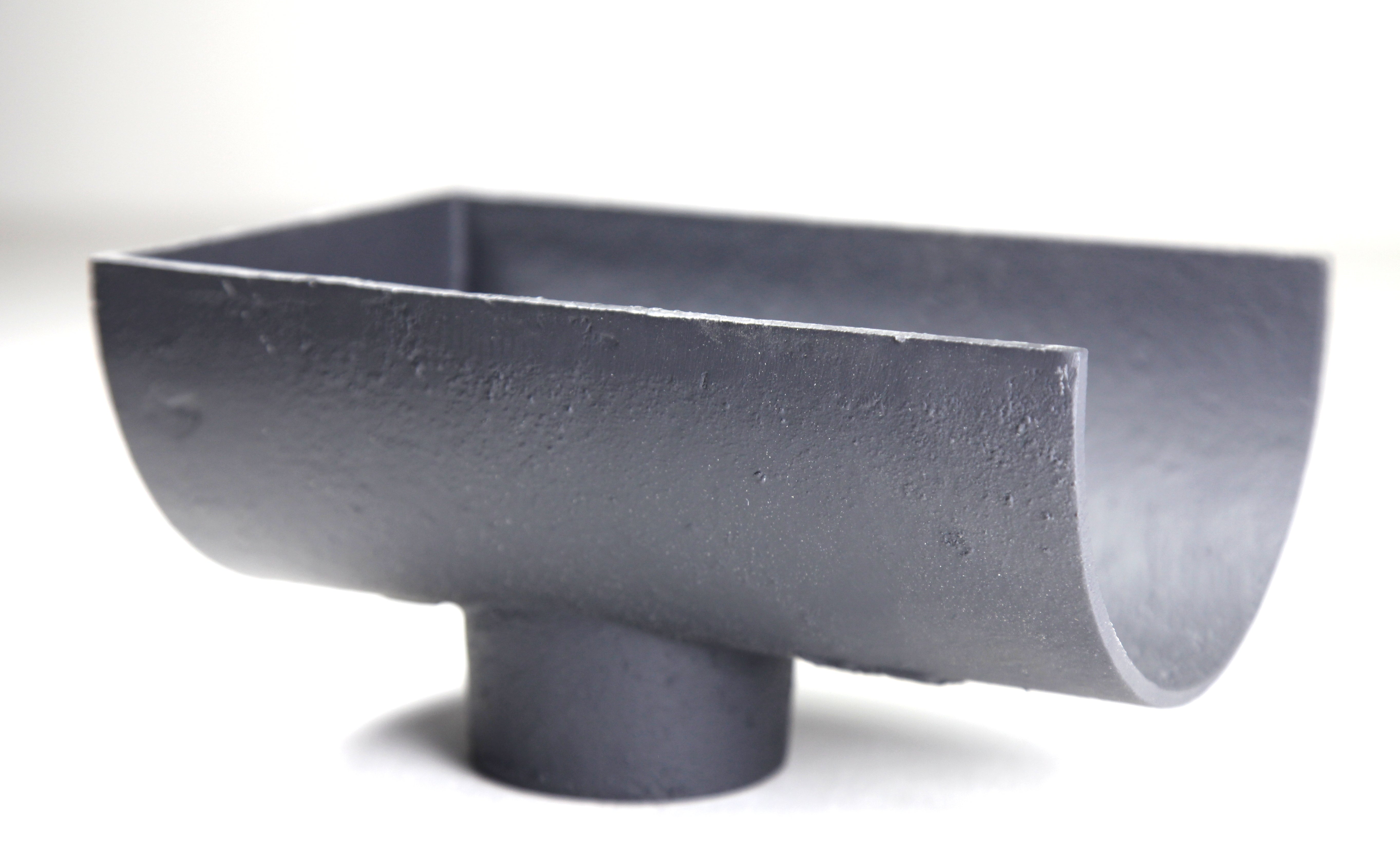 Hargreaves Cast Iron 125x75mm Internal Deep Half Round 75mm Dropend Outlet - Primed