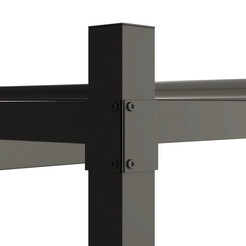 Grey 3m x 3m Retractable Garden Pergola with Magnetic Fixture