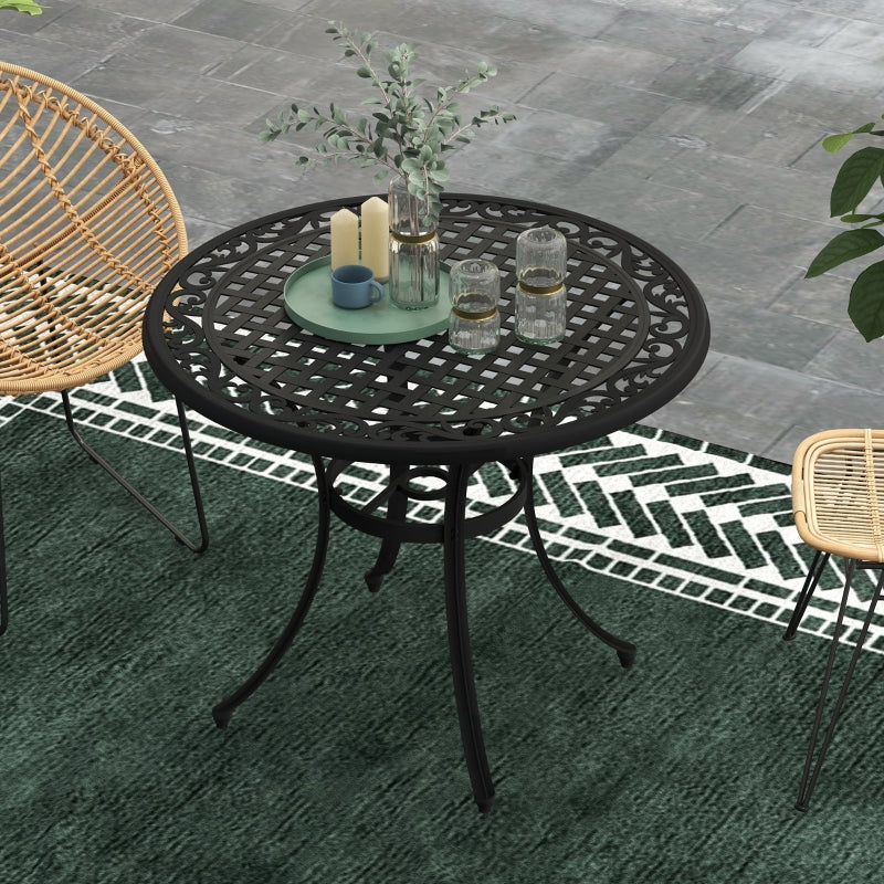 Round Aluminium Garden Table with Parasol Hole - 90cm