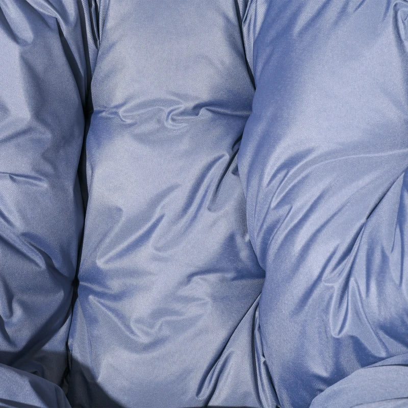 Grey/Black Rattan Egg Chair with Padded Seat Cushion