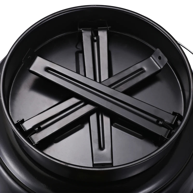 Portable Metal Tripod Charcoal BBQ Grill in Black and Red