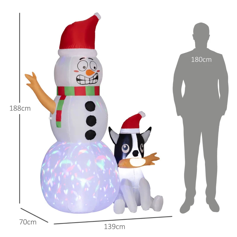 6.2ft Inflatable Santa with Dog - Christmas Yard Decoration, Outdoor Holiday Decor, Festive Inflatable Santa Claus for Lawn