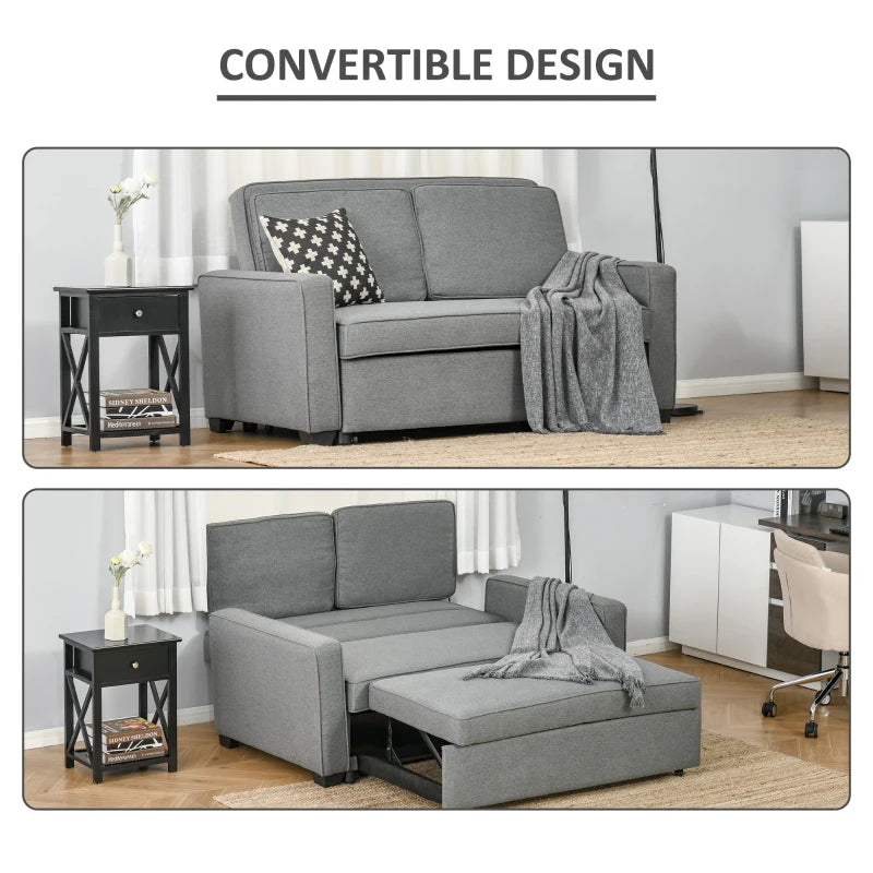 Grey Click Clack Double Sofa Bed with Adjustable Backrest for Living Room and Bedroom Comfort