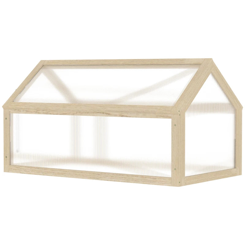 Wooden Greenhouse Cold Frame for Plants and Vegetables, Green, 90 x 52 x 50cm