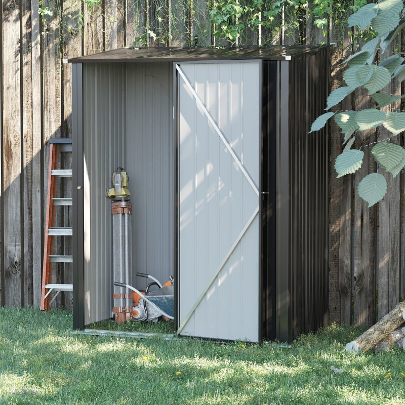 5.3ft x 3.1ft Black Metal Shed