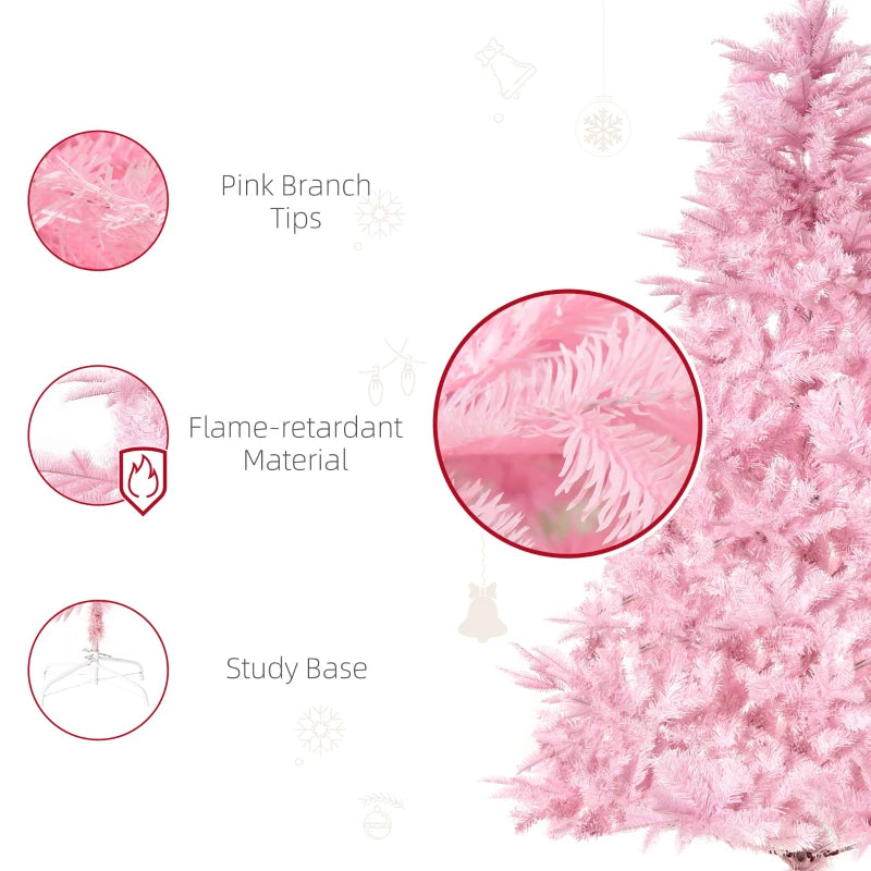 5FT Pink Artificial Christmas Tree with Automatic Open - Perfect Holiday Decoration for Home Parties and Festive Celebrations