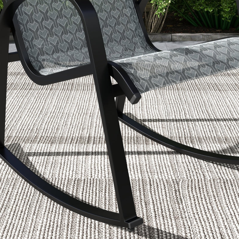 3-Piece Outdoor Rocking Armchair Set, Mixed Grey