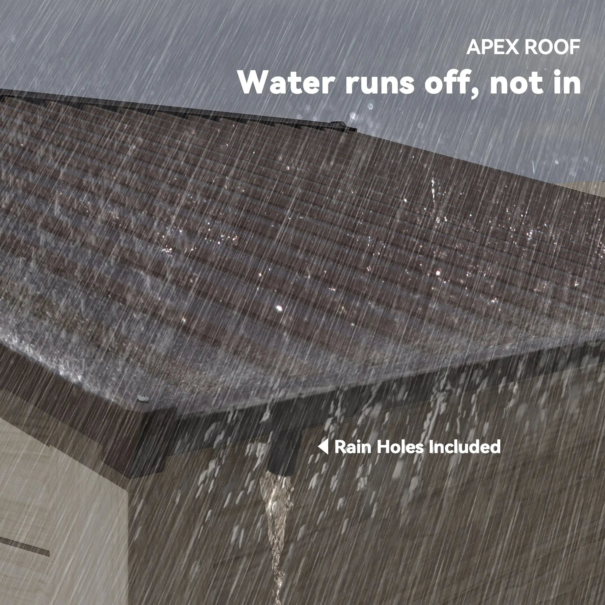 9ft x 6ft Galvanised Steel Shed - Brown Wood-Effect With Sliding Doors