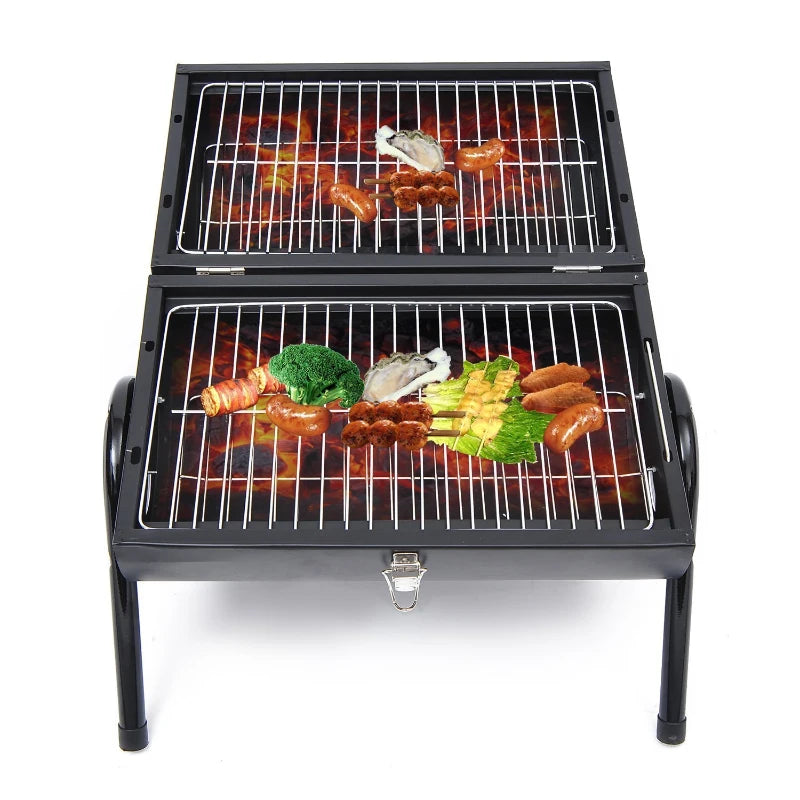 Compact Black Charcoal BBQ Grill