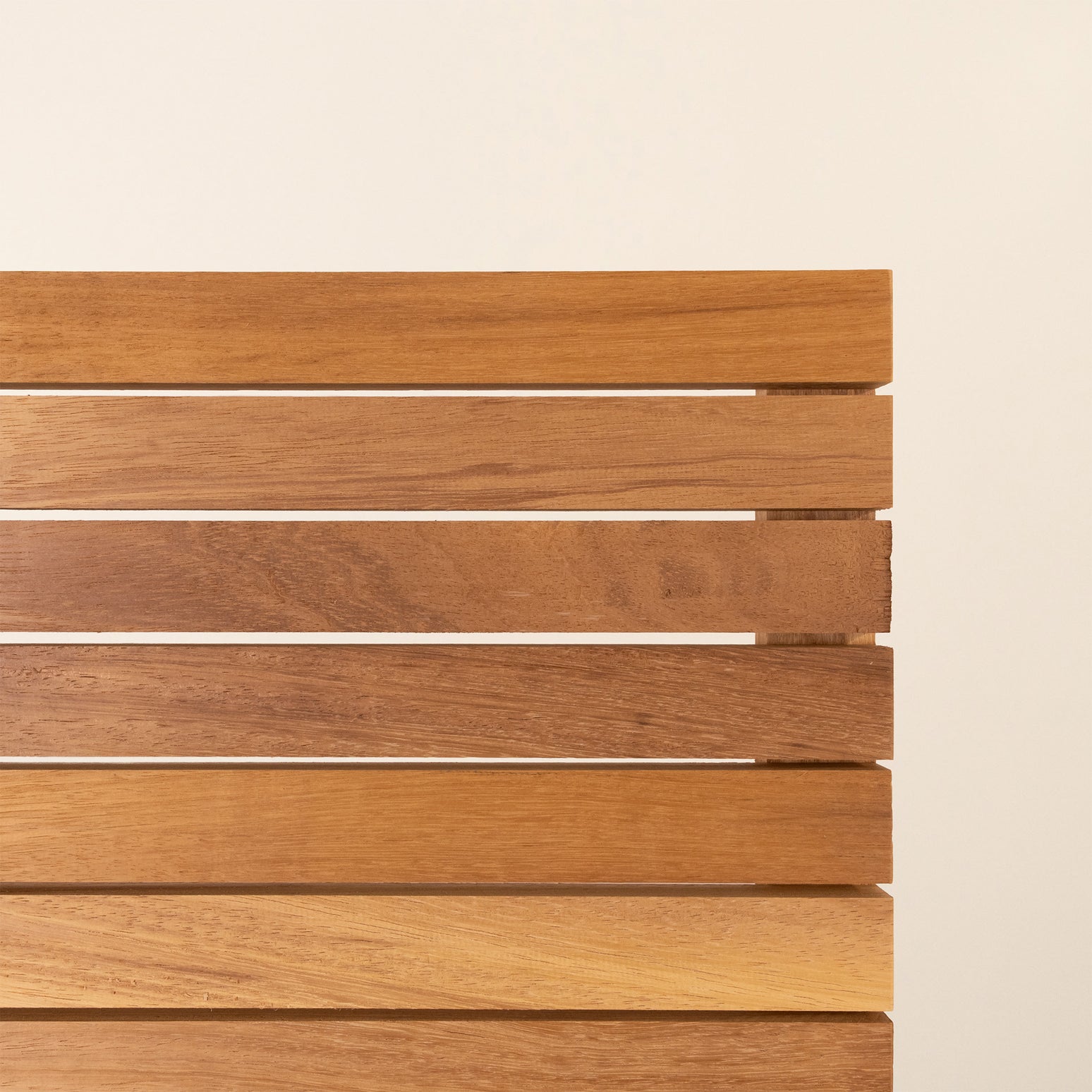 Iroko Timber Slatted Fence Panels with 6mm Spacing – Premium Hardwood Outdoor Fencing