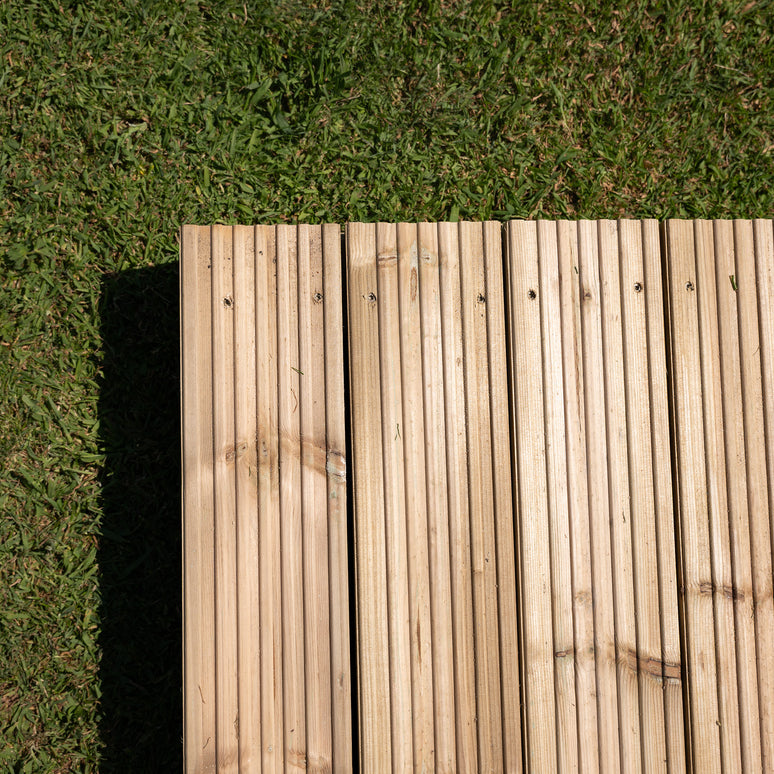 Pressure-Treated Redwood Decking Kit – Scandinavian Timber, Multiple Sizes, Complete DIY Garden Decking Solution with Joists & Fixings